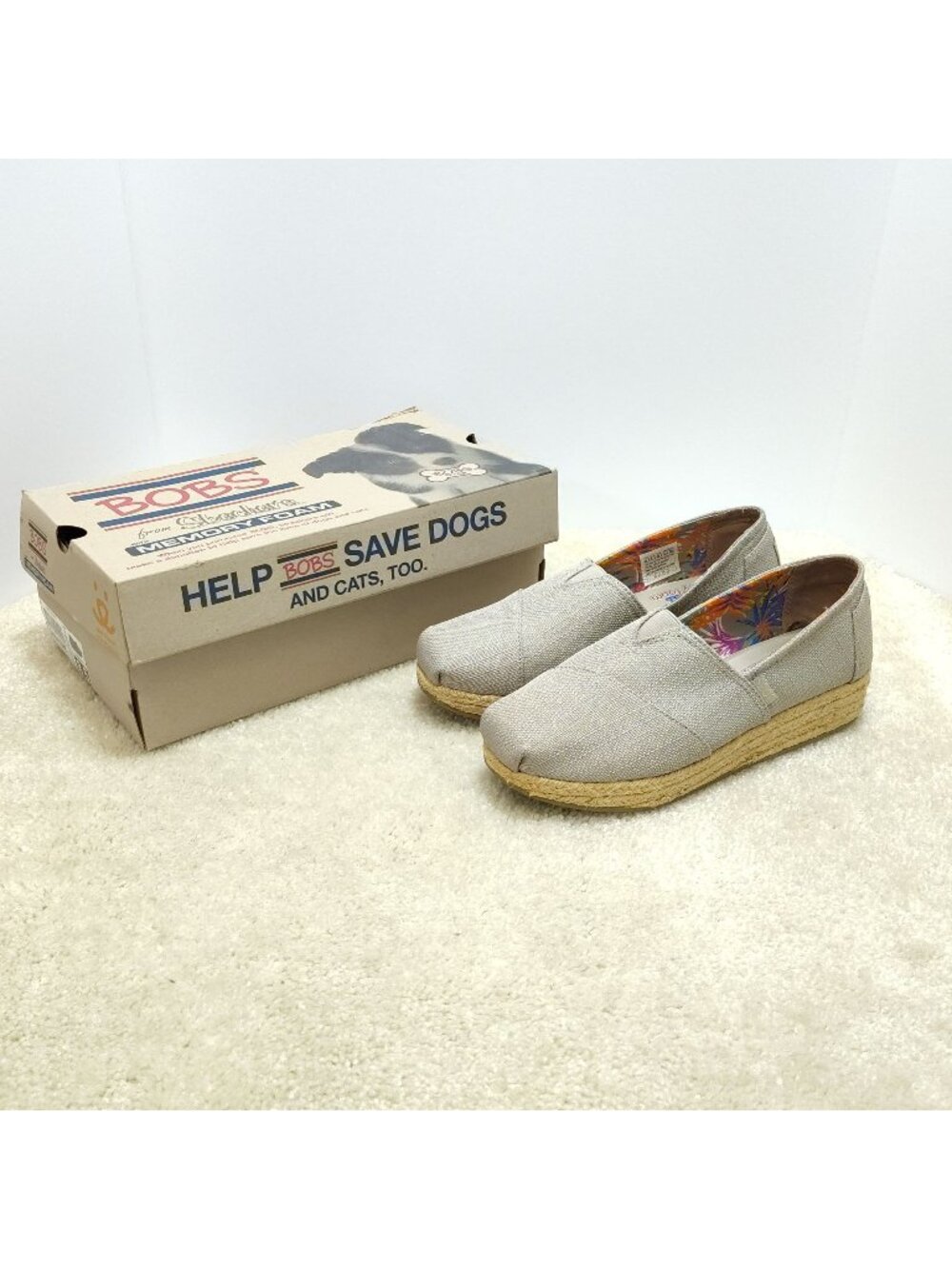 BOBS Skechers Highlights High Jinx Espadrille Wedge Slip On 34101 TPE Women 8.5